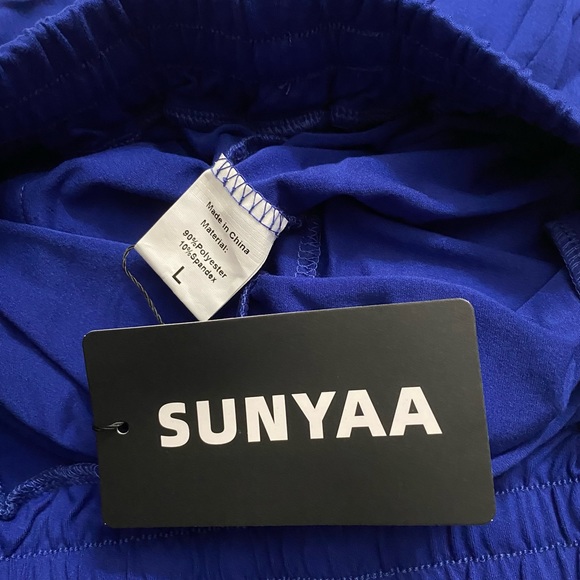 Sunyaa Womens Pants Cropped Elastic Waist size L, Royal Blue - Picture 10 of 11